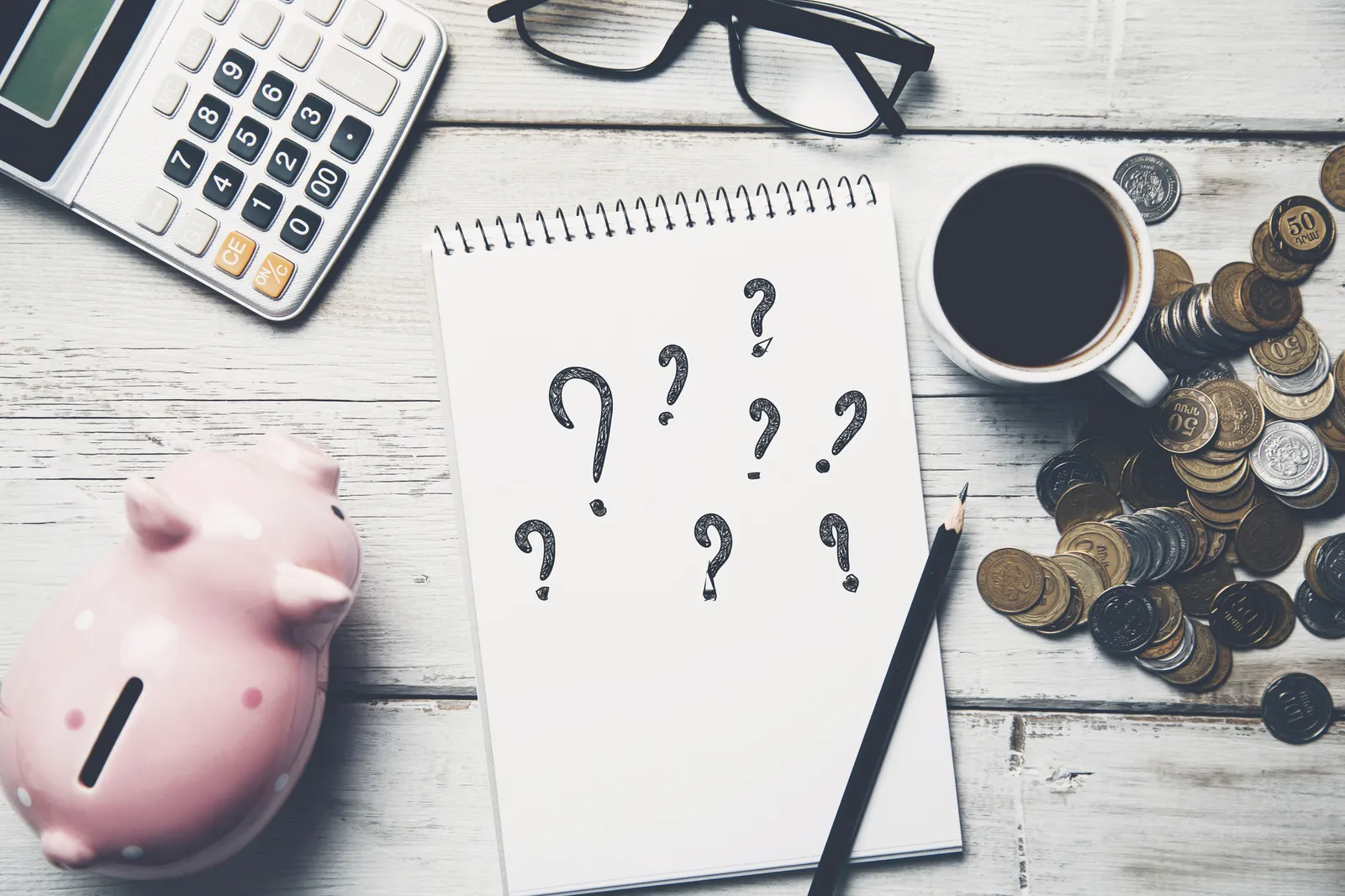 question mark on notepad
